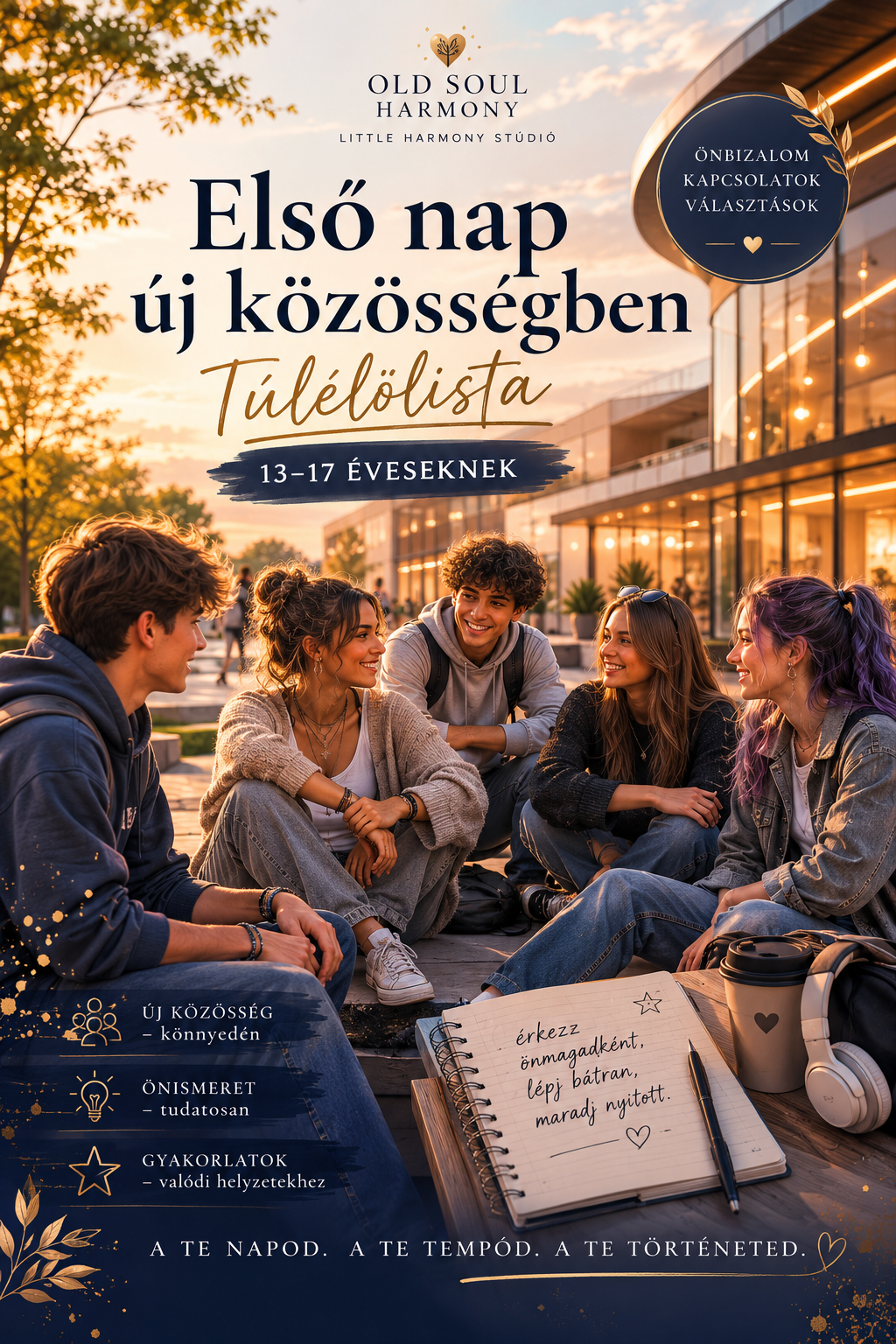 Első nap új közösségben — Munkafüzet kamaszoknak (13–17 év)